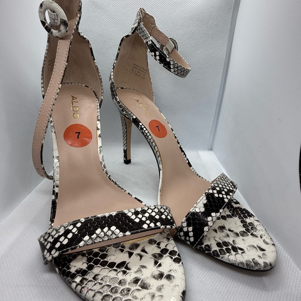 Aldo Monochrome Snake Print Heels